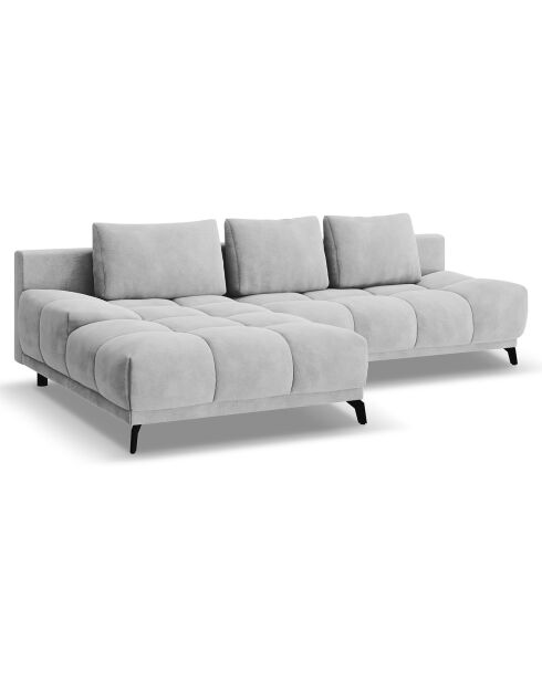 Canapé d'angle Gauche Convertible avec Coffre Cirrus 5 Places gris clair - 290x182x90 cm
